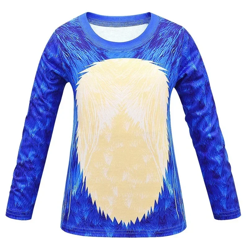 EE01 Синий аниме-костюм Соника, детские костюмы игрового персонажа, костюм на Хэллоуин для детей, карнавальный костюм Io0!