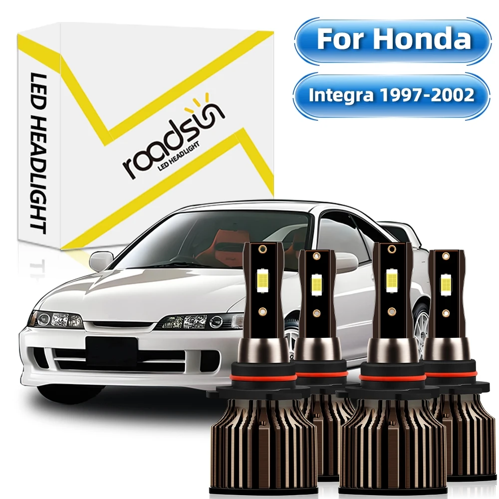 【For Honda Integra 1997-2002】LED Bulbs 9005/HB3 9006/HB4 Hi/Lo Beam Light 6000K White 27000LM 400% Bright Plug And Play 4pcs