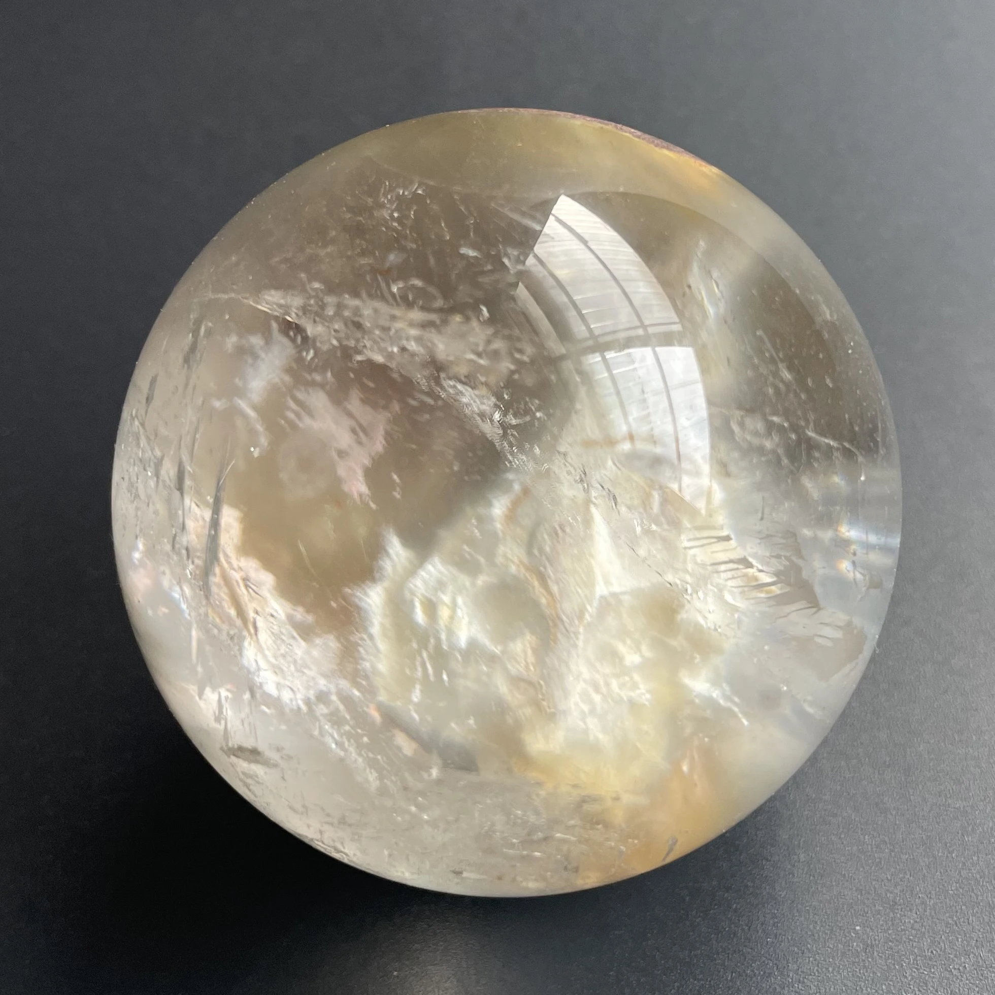 217g Natural Crystal Ball Green Phantom Sphere Rock Decoration Rough Polished Quartz Stone Healing D474