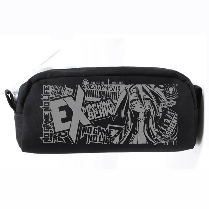 

Большая молния, черно-белый 19×6×9 см, без игр, нет жизни, пенал в стиле аниме, пенал для ручек, школьные принадлежности для девочек-подростков