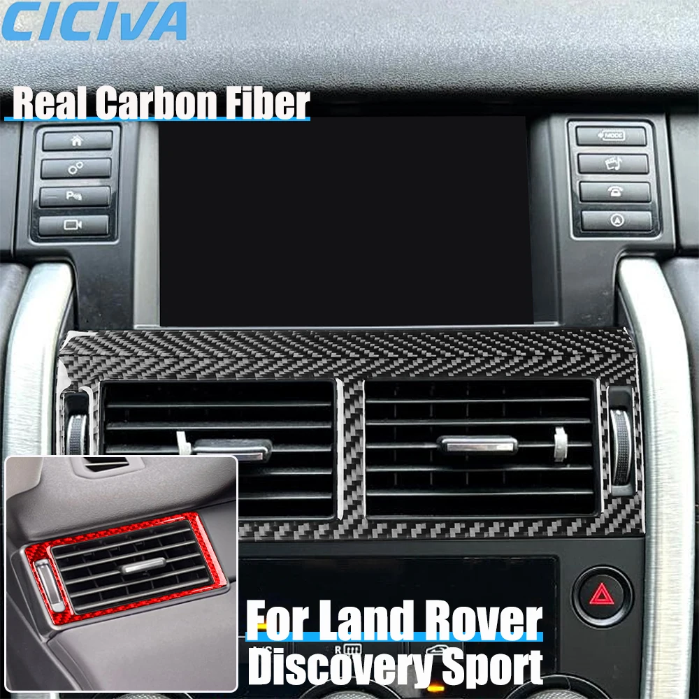 

Carbon Fiber Car Accessories Center Console Air Vent Set Trim Cover Soft Sticker For Land Rover Discovery Sport L550 2015-2019