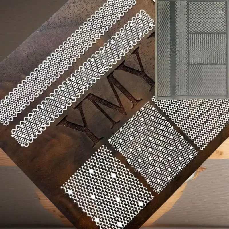 Stampi per unghie 3D in silicone fai da te, modelli di design trasparenti per nail art con nastro in pizzo, decorazioni per gioielli artigianali