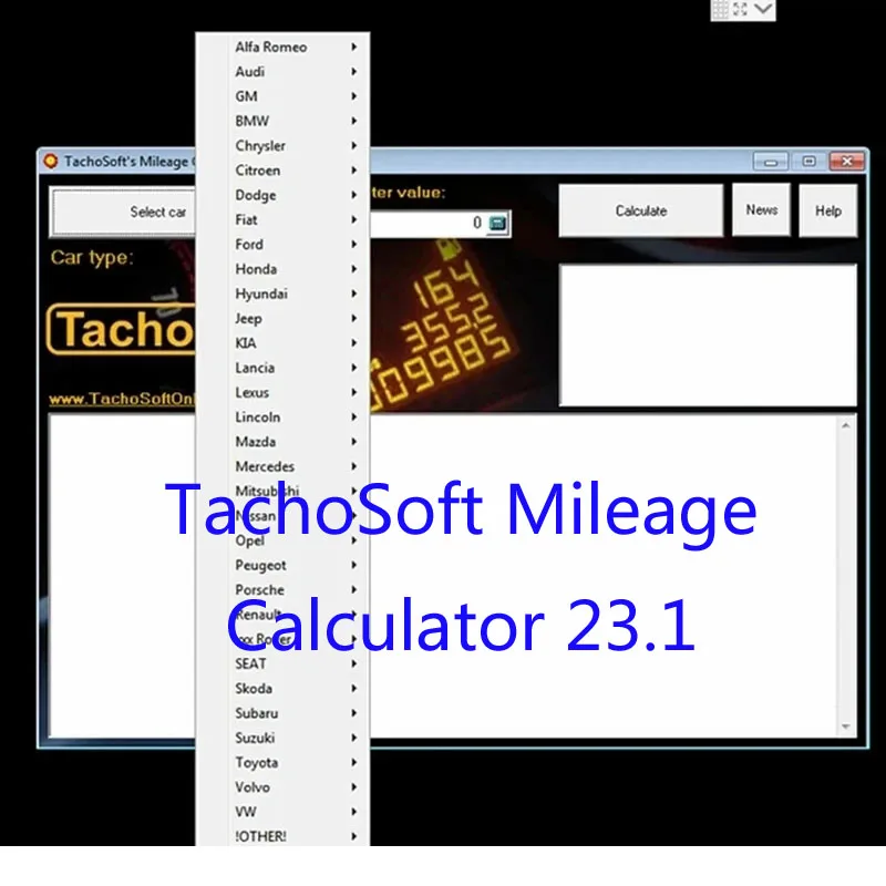 TachoSoft Mileage Calculator 23.1 TachoSoft mileage counter calculation software V23.1 with license digital odometer calculators