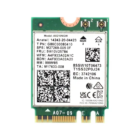 Bilashmart WiFi 6E AX210 Wireless Card 5374Mbps BT5.3 Tri-Band 2.4GHz/5GHz/6GHz 802.11ax High-Speed Network Adapter AX210NGW Fow Win10/11