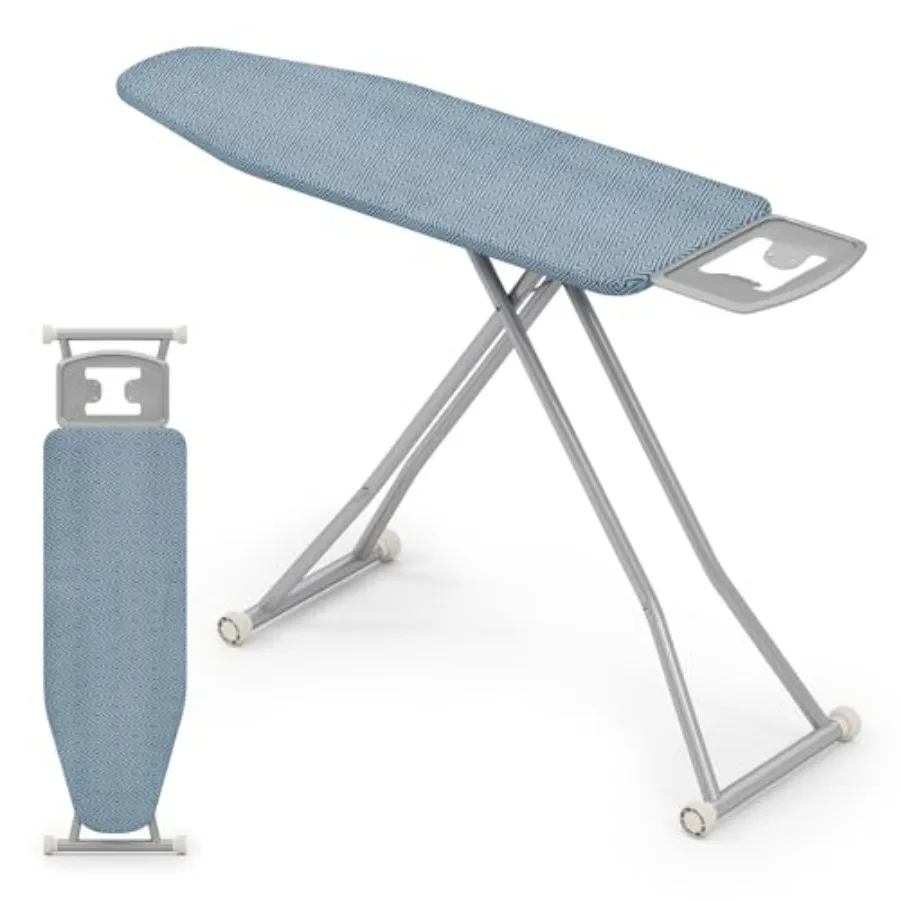 

Ironing Board with Iron Rest, 57'' x 16.5'' Carbon Steel Iron Board with 4 Layer Heat Resistant Cover and Pad, 7 Adjustable Heig