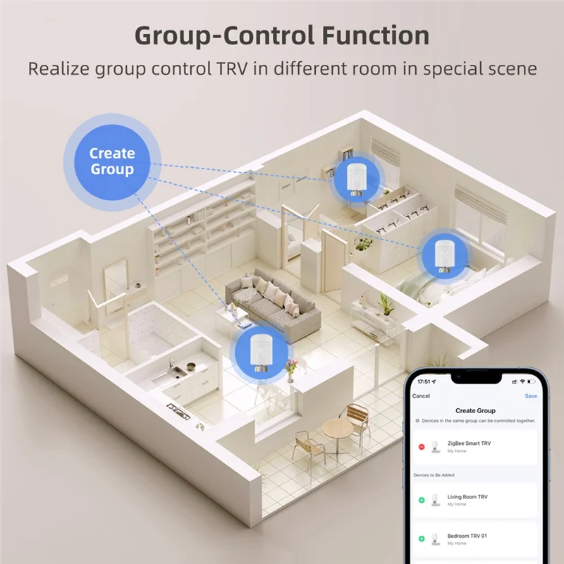 -AT52 Tuya Wi-Fi Smart TRV термостатический клапан радиатора терморегулятор для домашнего отопления Smart Life