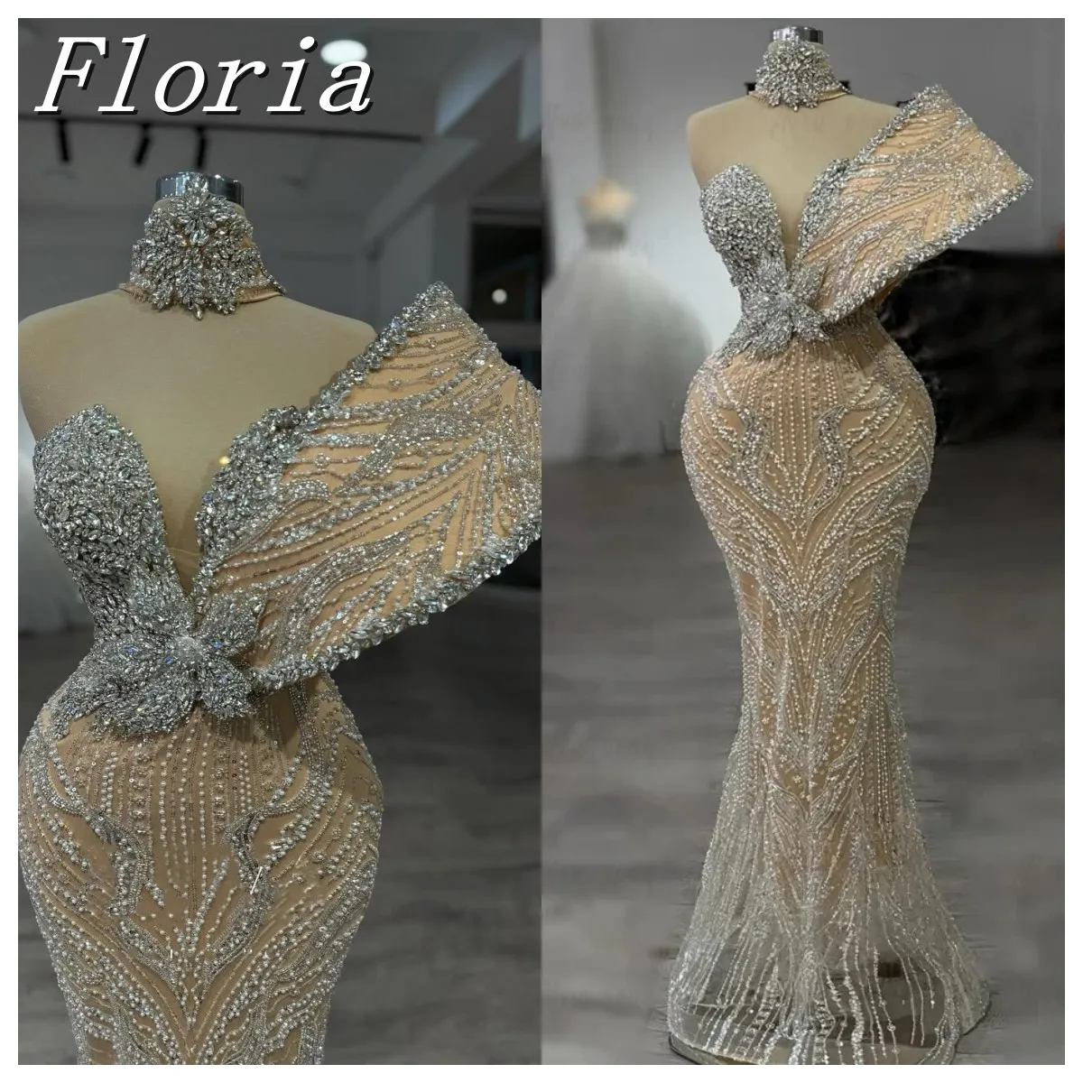 ชุดราตรีทรงเมอร์เมดแบบคลาสสิกหลายสไตล์ งานแฮนด์เมด 3 มิติ ประดับคริสตัลหรูหรา งานออกแบบชุดราตรียาวสำหรับงานพรอมและงานเลี้ยง  รับตัดตามแบบ