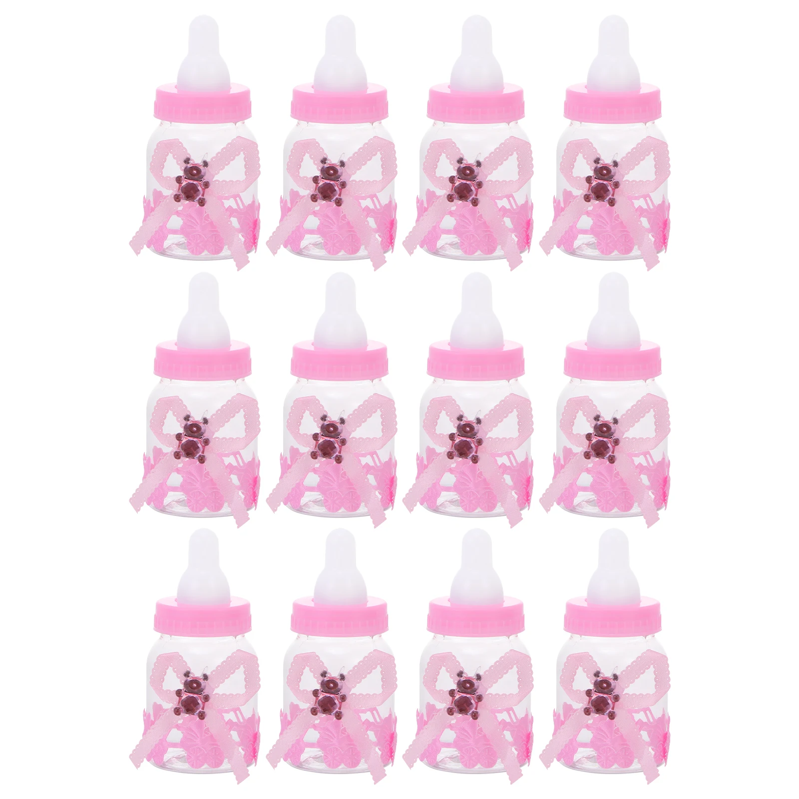 

12 Pcs Baby Shower Candy Boxes Bear Bottle Design Chocolate Packaging Party Supplies Wedding Gifts Plastic Gift Boxes