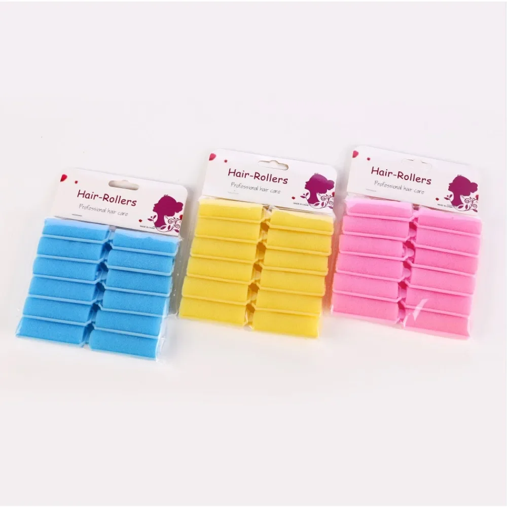 12pcs Soft Sponge Foam Cushion Hair Rollers Curlers Hair Salon Barber Curls Hairdressing Kit DIY Home Hair Styling Tools Бигуди
