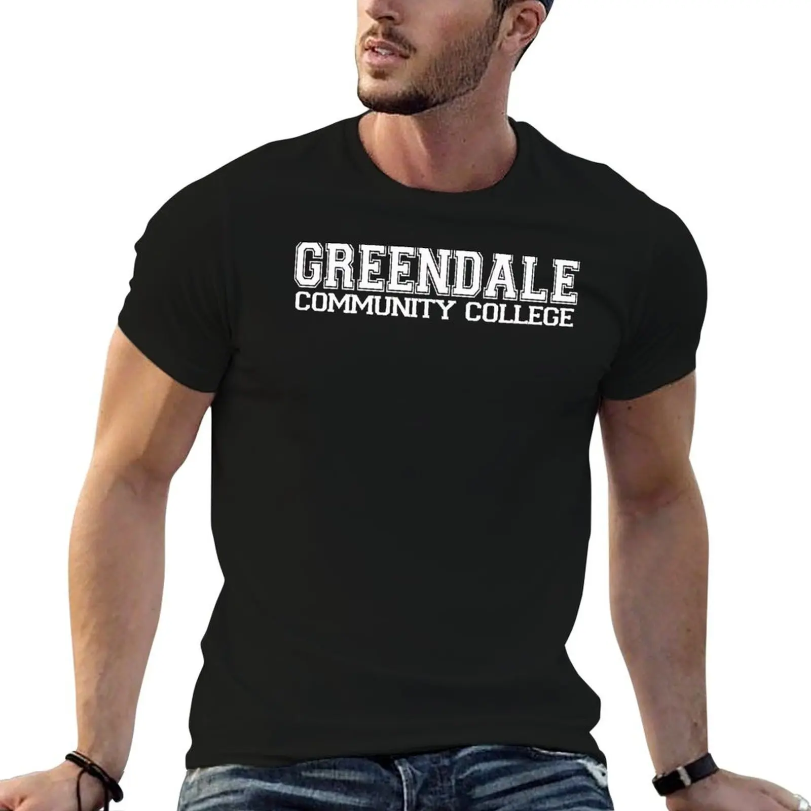 

package T-Shirt GREENDALE (white) shirt man t-shirt graphic plain cotton man Jersey College for black t