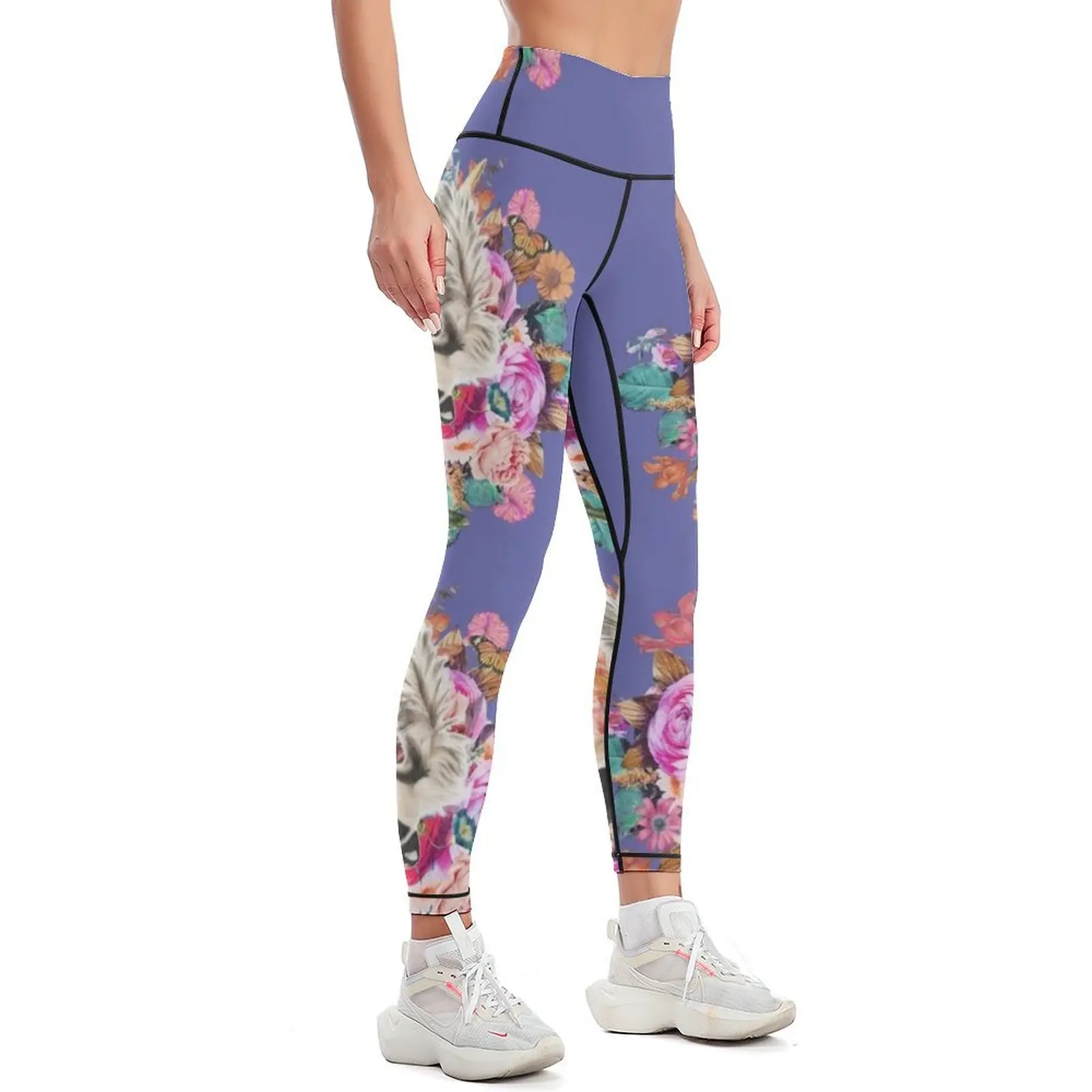 Vintage Botanical with Skunk Leggings sportswear for gym Fitness woman Sports female Womens Leggings