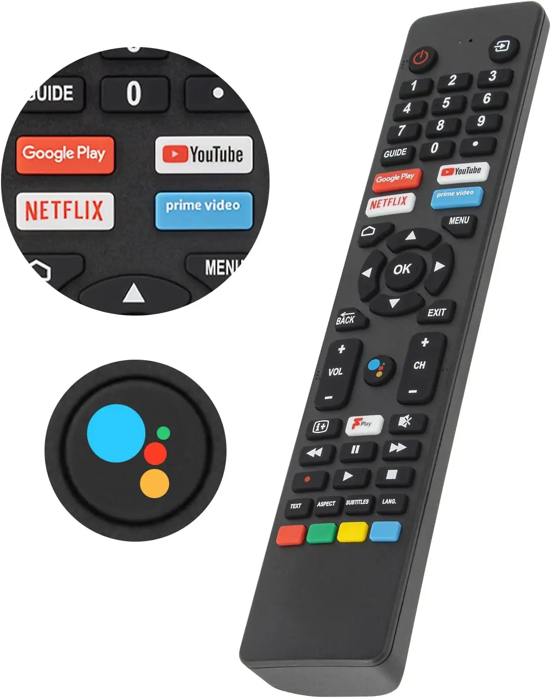 Voice RM-C3250 for JVC TV remote control, compatible with LT-32/40CA790 LT-32A690 50CA890, 5 commonly used shortcut buttons