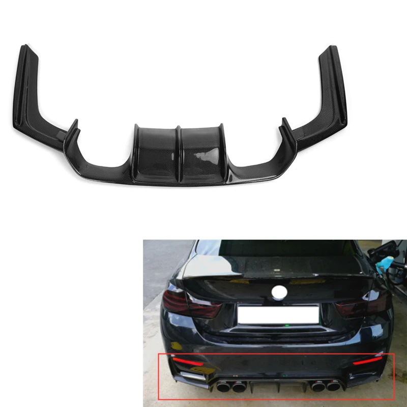 

V Style Carbon Fiber Rear Diffuser for BMW F80 M3/ F82 M4 2014-2018 3PCS F80 F82 F83 Bumper Diffuser