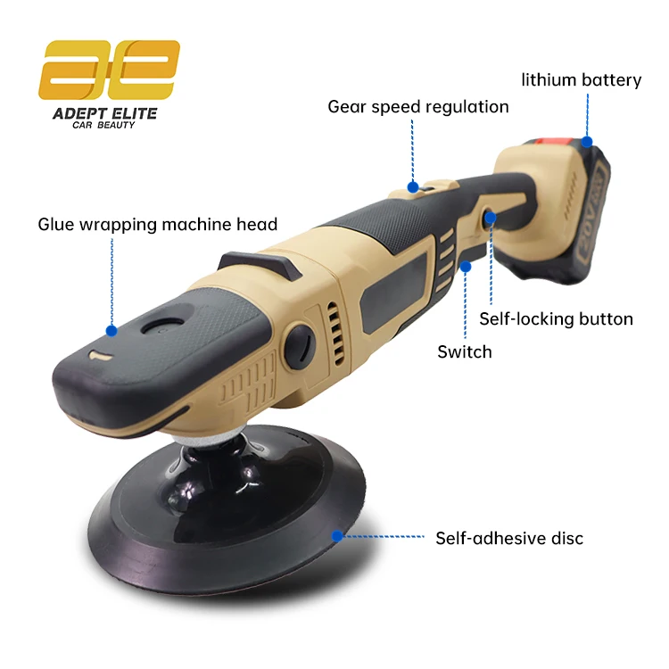 Custom Design 480W High Speed Gold Rotary Car Polishing Machine Lithium Battery Ro Car Polisher Buffing Machine