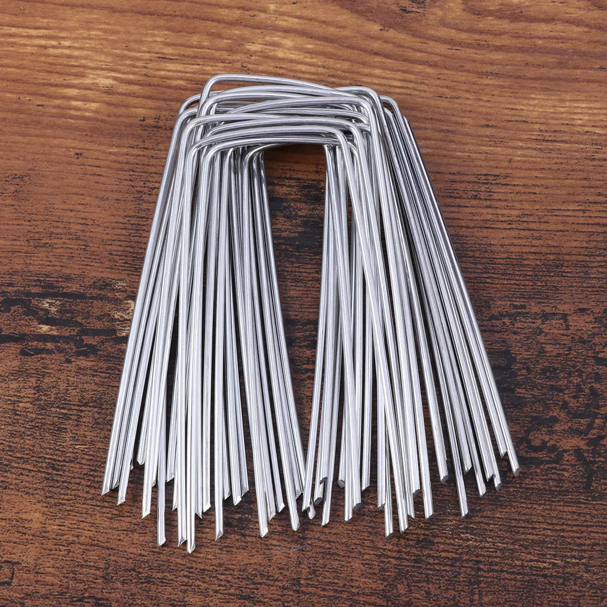 

50Pcs U Shape Galvanized Metal Ground Pegs Corrosion Resistant Tent Stakes Garden Anchors Lawn Fixing Nails Garden Stakes