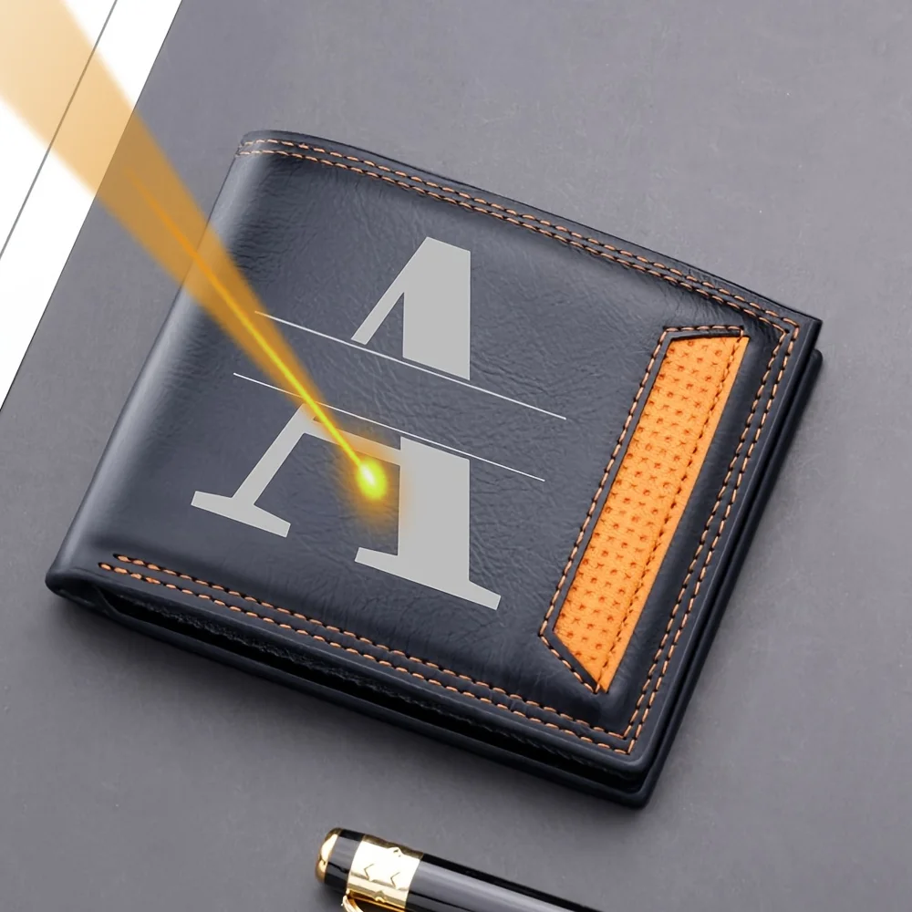Men's Custom Name Engraved Wallet - Personalized Gift for Him, Groomsmen, Dad & Teacher - Father's Day/Anniversary Present
