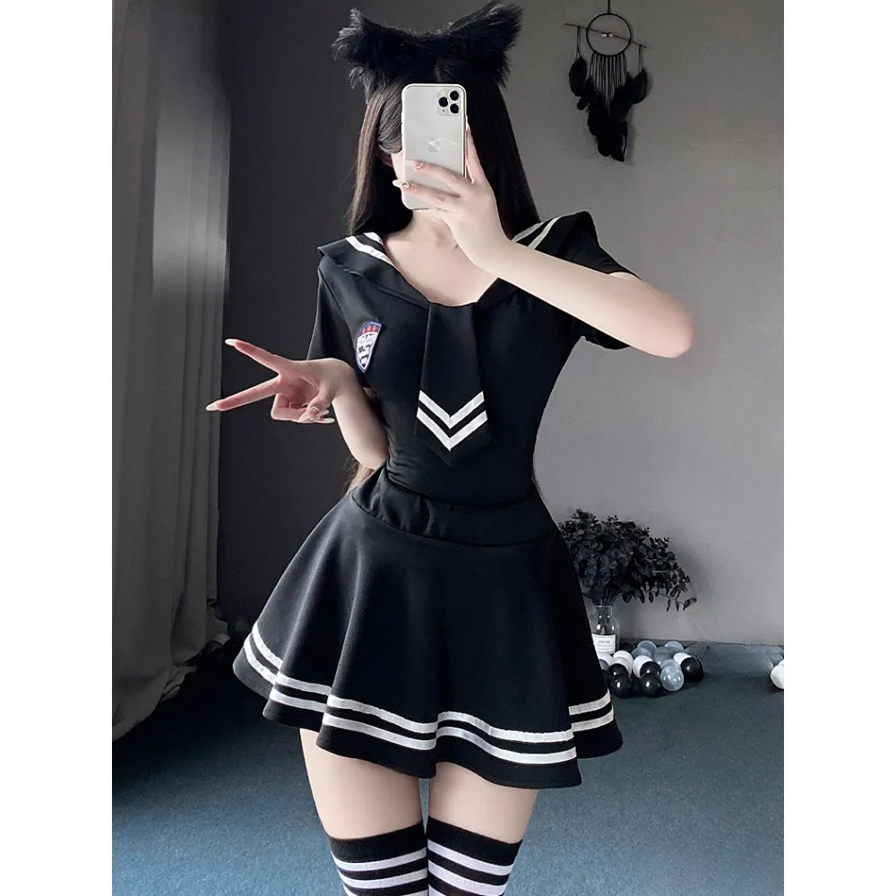 

Japanese Sailor Suit Cosplay Schoolgirl Uniform Students Suit Anime Lingerie Sexy School Girl Outfit Pleated Skirt JK Costumes
