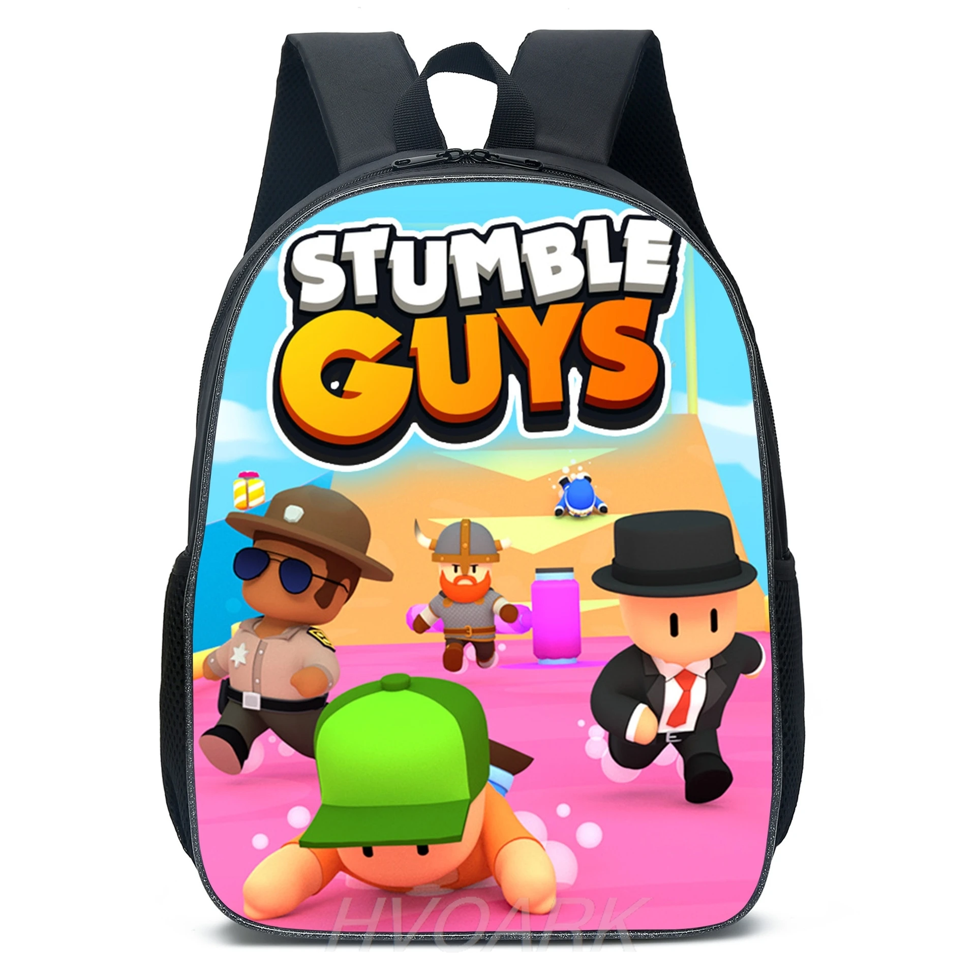 Stumble Guys School Bags Primary Software Lightweight Children Backpacks 15inch Boys Girls Cartoon Mochilas