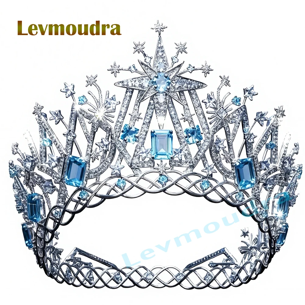 

Levmoudra Miss Universe Thailand Crown for Hair Accessories Birthday Prom Pageant, Women Tall Round Crown