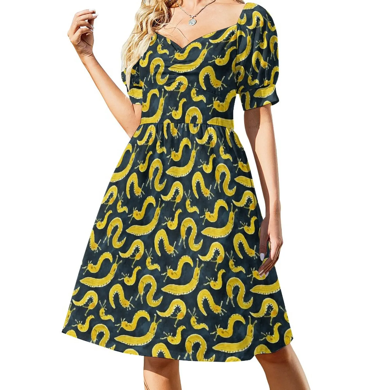 

SLUG PARTY Banana Slug Print Sleeveless Dress elegant evening dresses for women 2023 luxury dress