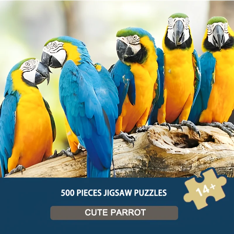 

Пазл из 500 деталей, 50,8x36 см, с изображением милого попугая, яркое искусство с птицами для взрослых и коллекционеров, декор для дома и подарок для отдыха
