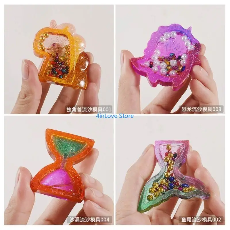 T4MD Set of 4 Flexible Silicone Mold Multi Shapes Handmade Craft Moulds Molds Silicone Material Resin Casting Mould