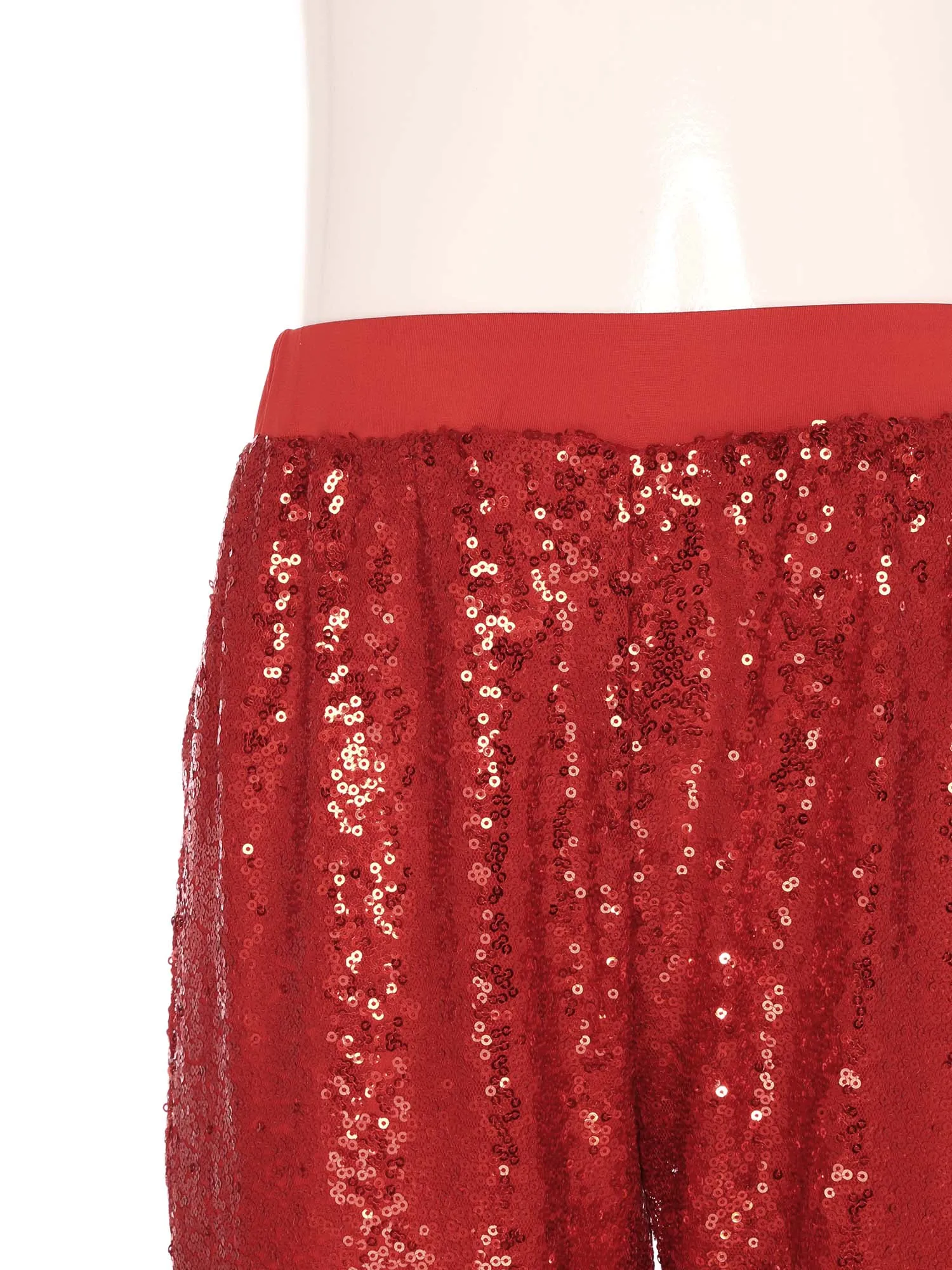 Kids Girls Sequined Jazz Modern Dance Pants Street Hip-Hop Stage Performance Costumes Sparkly  Elastic Waistband Bloomers Pants