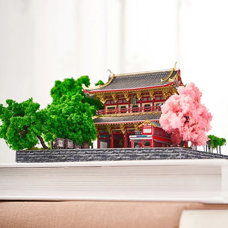 DIY 3D Metal Puzzle Sensoji Temple Casa Model Building Kits Japanese Architecture Jigsaw Puzzle for Friends Birthday Gifts