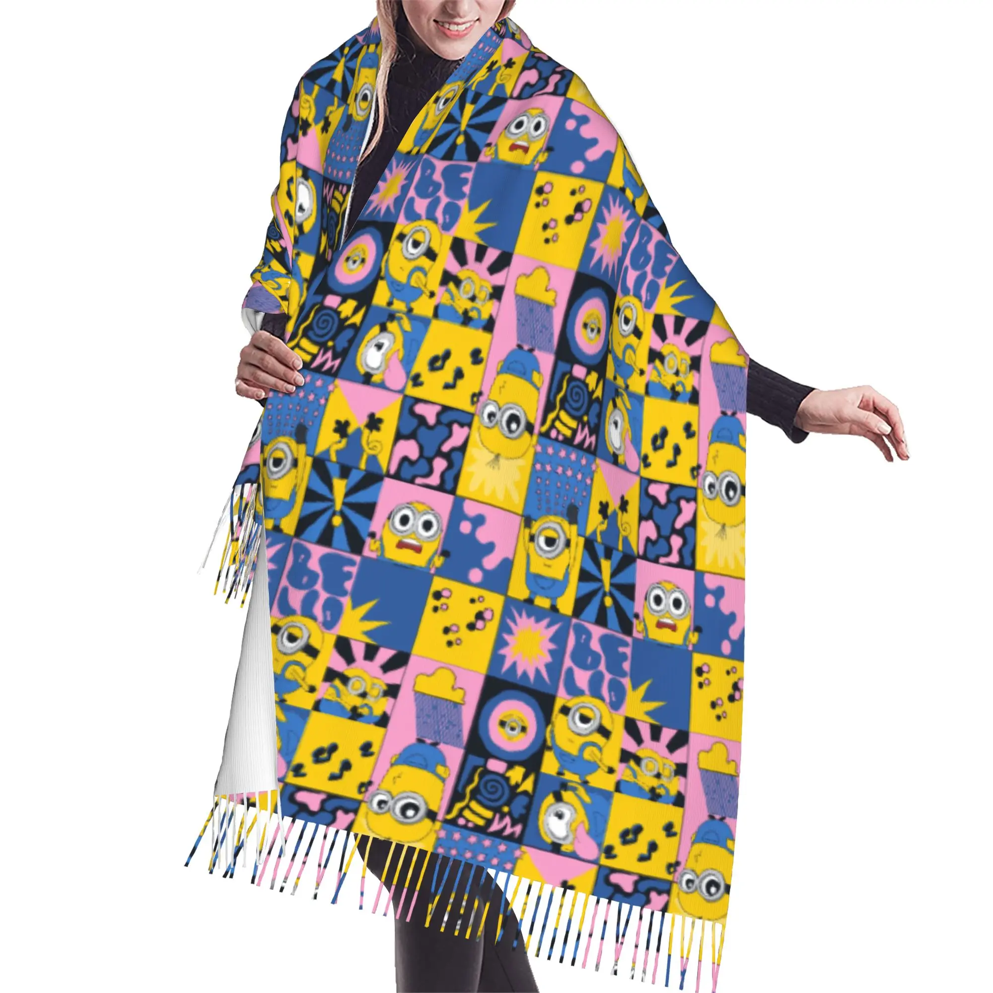 Personalized Printed M-Minioned Anime Scarf  Men Women Winter Fall Warm Scarves Manga Cartoon Shawls Wraps