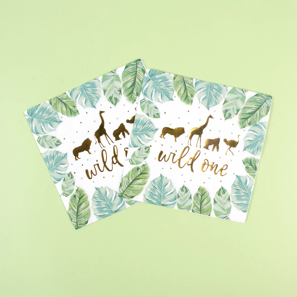 

20PCS Wild One Tissue Wild Animals Jungle Napkins Wedding Birthday Party Dining Table Disposable Scene Atmosphere Decorations