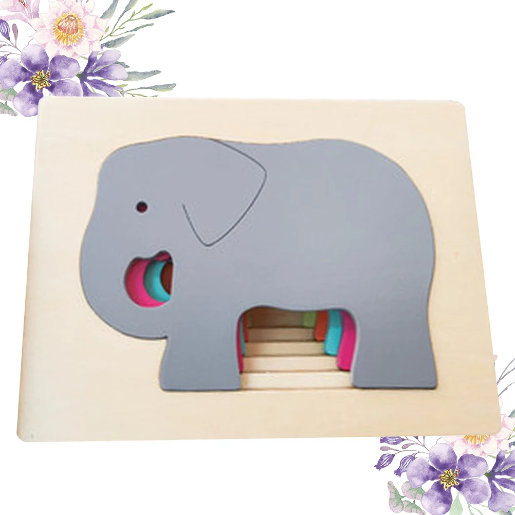 Holz Tier Puzzle Farbe Passenden Spielzeug Puzzles Kinder Frühe Bildung Kinder Spiel Kleinkind Elefant Eltern