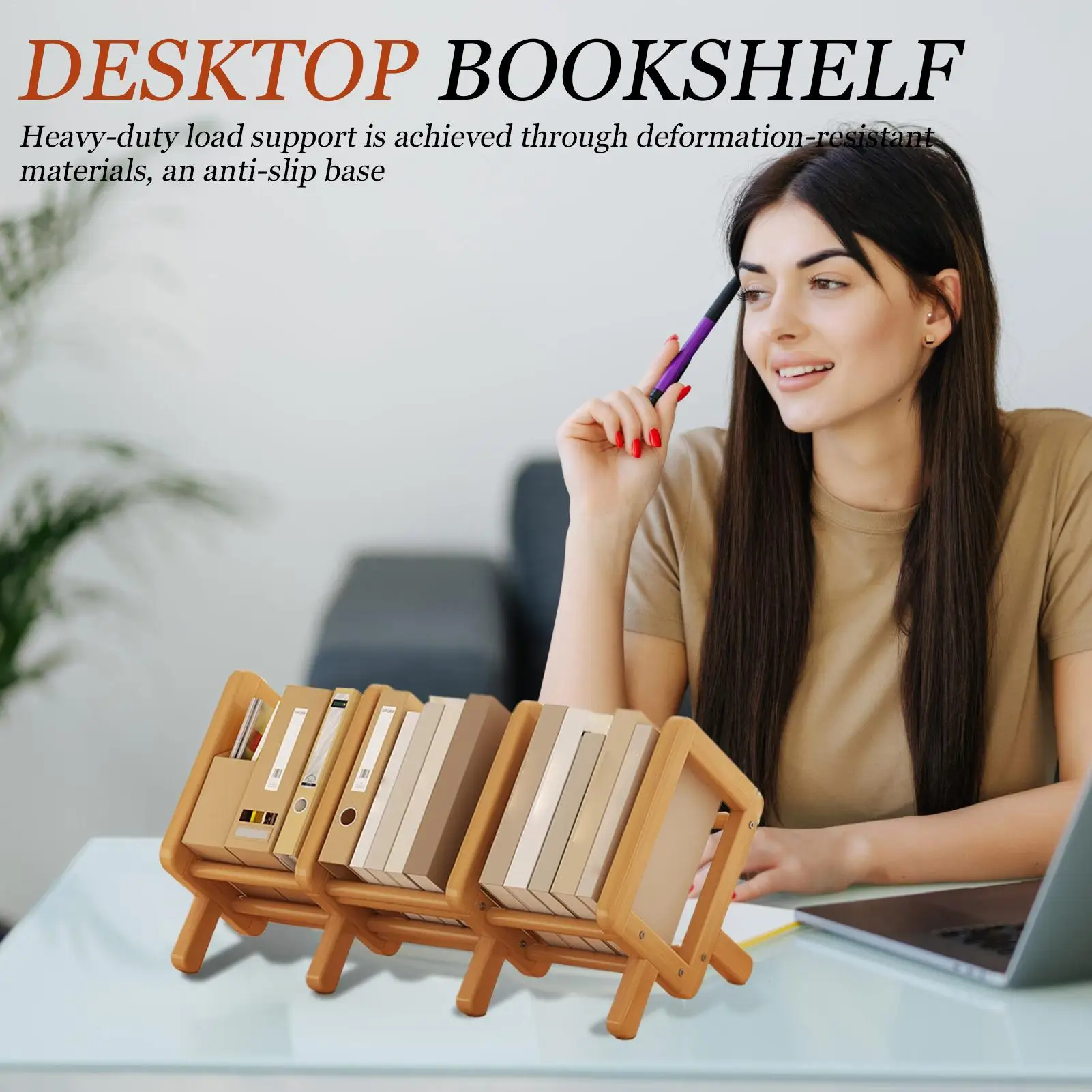 

Bookshelf For Desk Desk Top Bookshelf Retractable Wooden Shelving Organizer Storage Display Decorative For Corner Home Living
