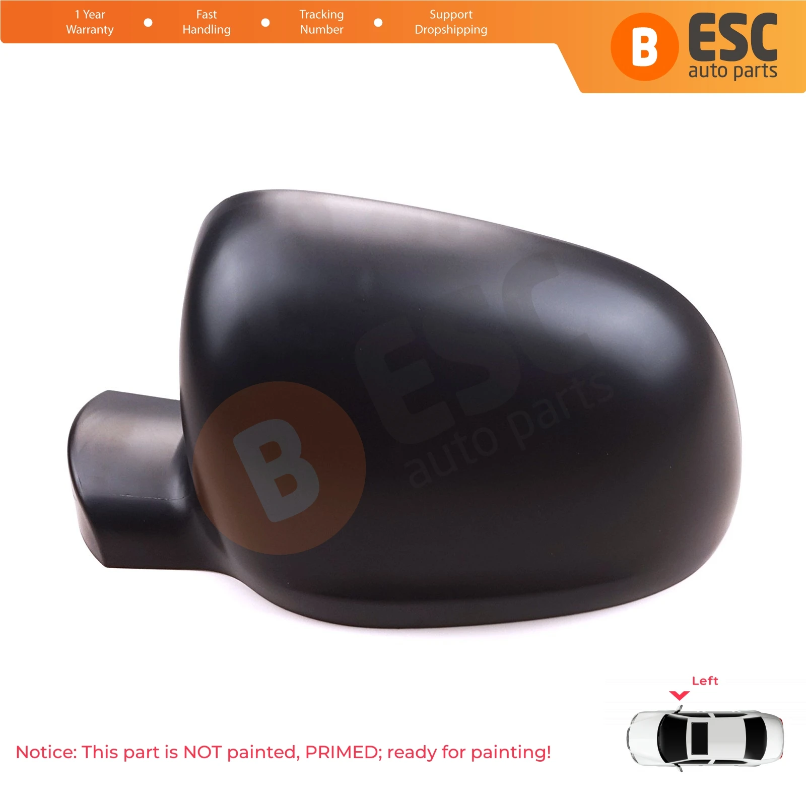 

ESP1107-1 Car Side Mirror Shell Cap Cover Left 963735075R for Renault Kangoo Mercedes Citan W415 W420 Nissan Townstar NV250
