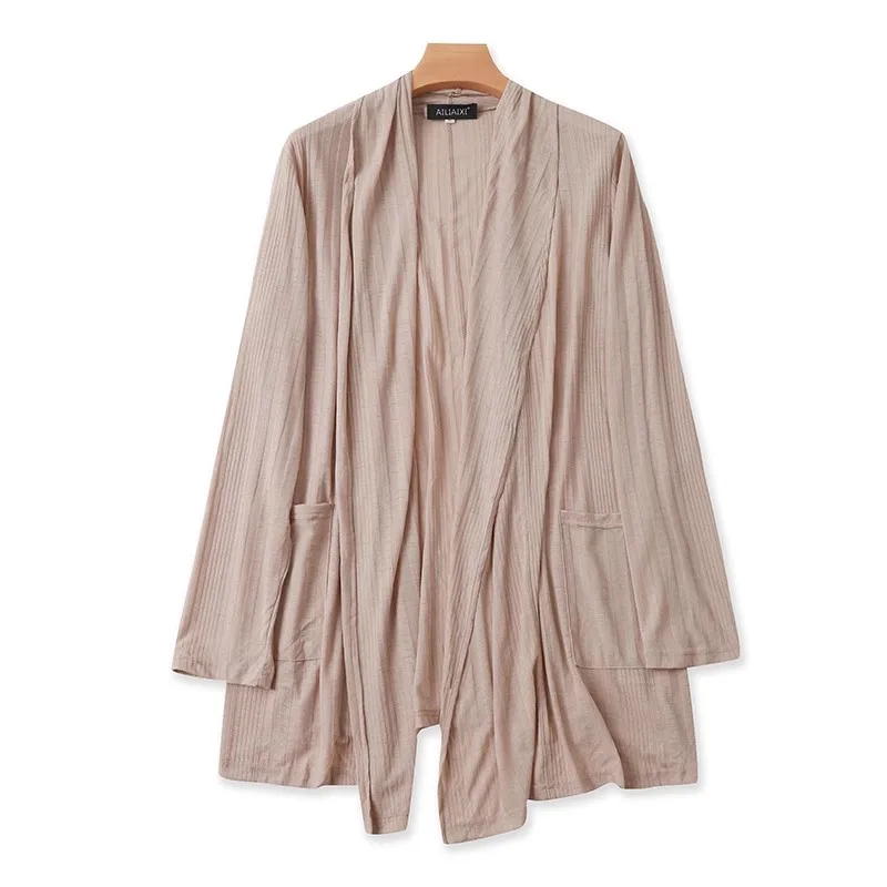 

Long Sve awl Collar Women's Pure Color Cardigan Spring Autumn New Sle Slimming Mid-Length Coat X84 Faionable Outerwear