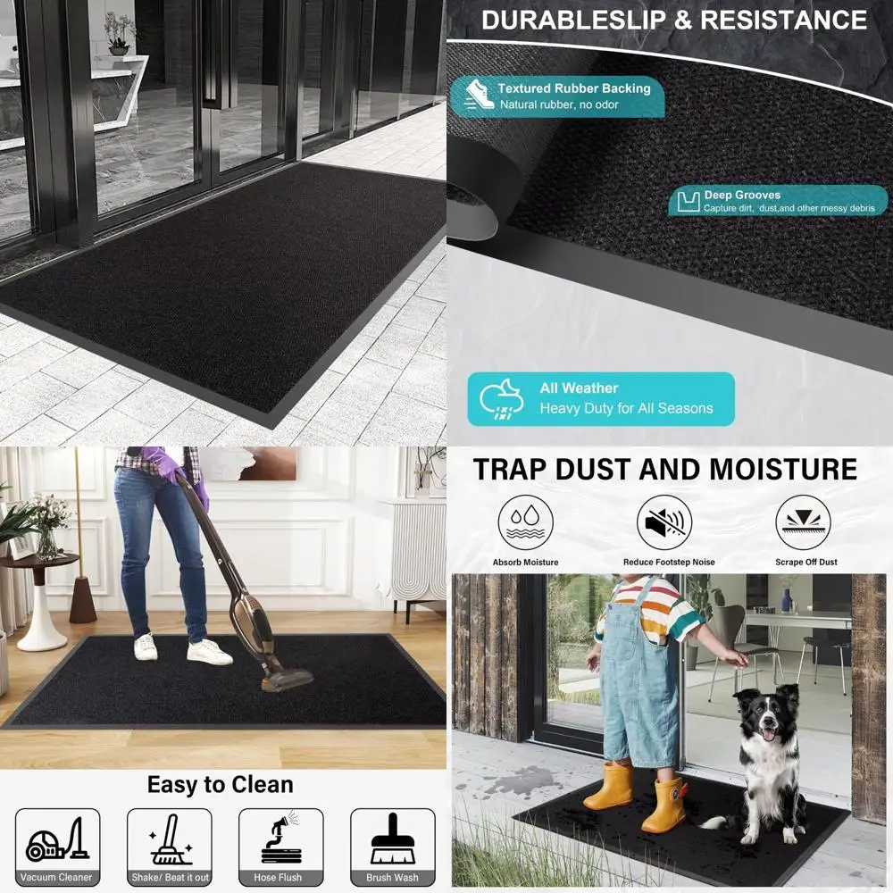 

Heavy-Duty Waterproof Customizable Entrance Door Mat, 2x10 Feet, All-Weather, Rubber-Backed Mat for Commercial Use
