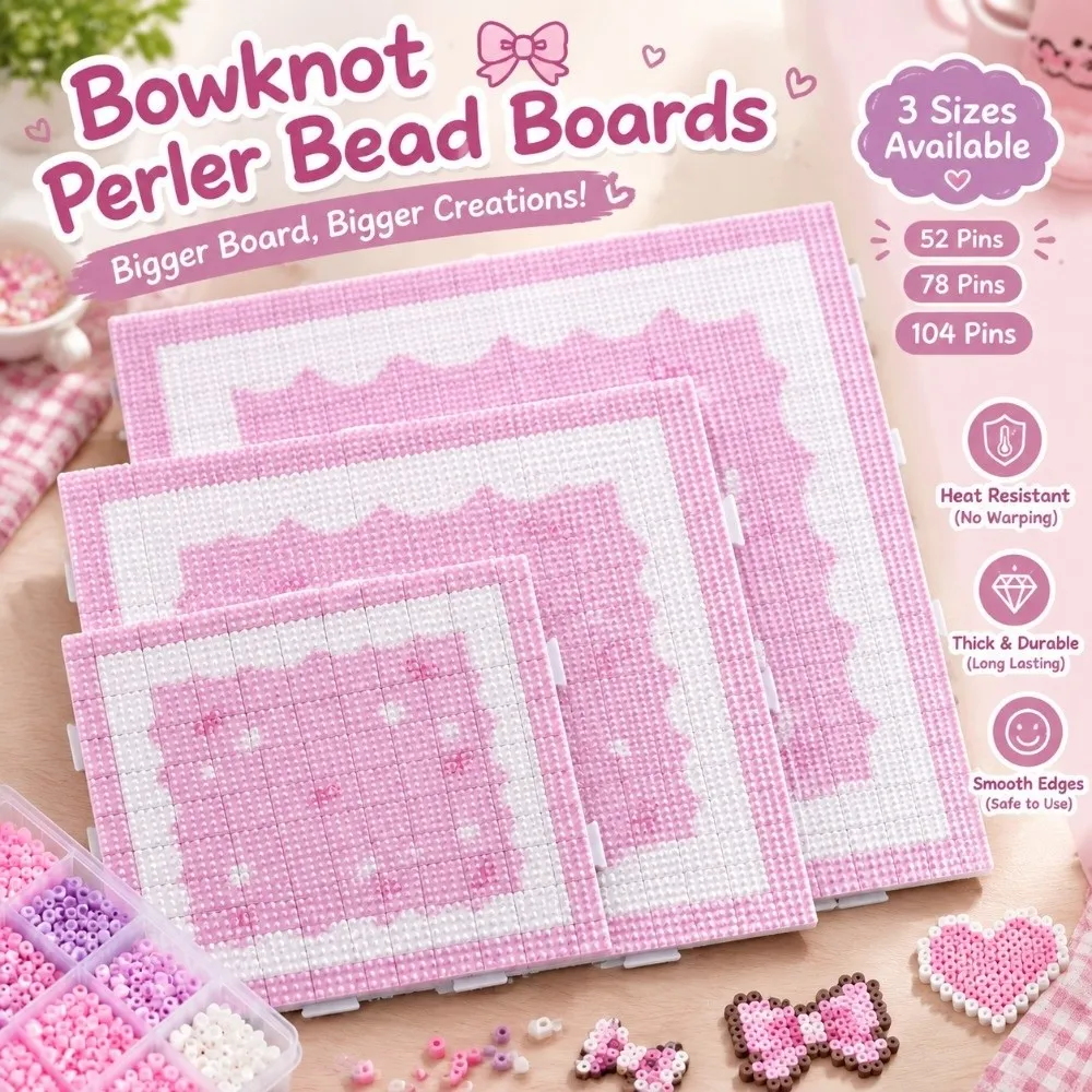 Plastic Fuse Bead Pegboard Reusable Colorful Perler Bead Board 52/78/104 Pins Extended Peg Square Bead Boards Pixel Art Making