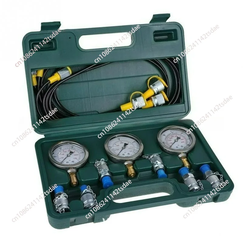 Portable Hydraulic Pressure Test Kit, Pressure Gauge With Test Hose Assembly For Machinery Oil Circuit Detection