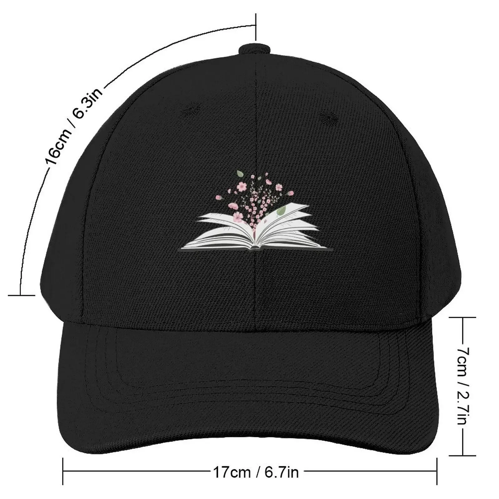 Flowers Growing From Book Baseball Cap black Military Cap Man Anime Hat Luxury Brand Elegant Women's Hats Men's