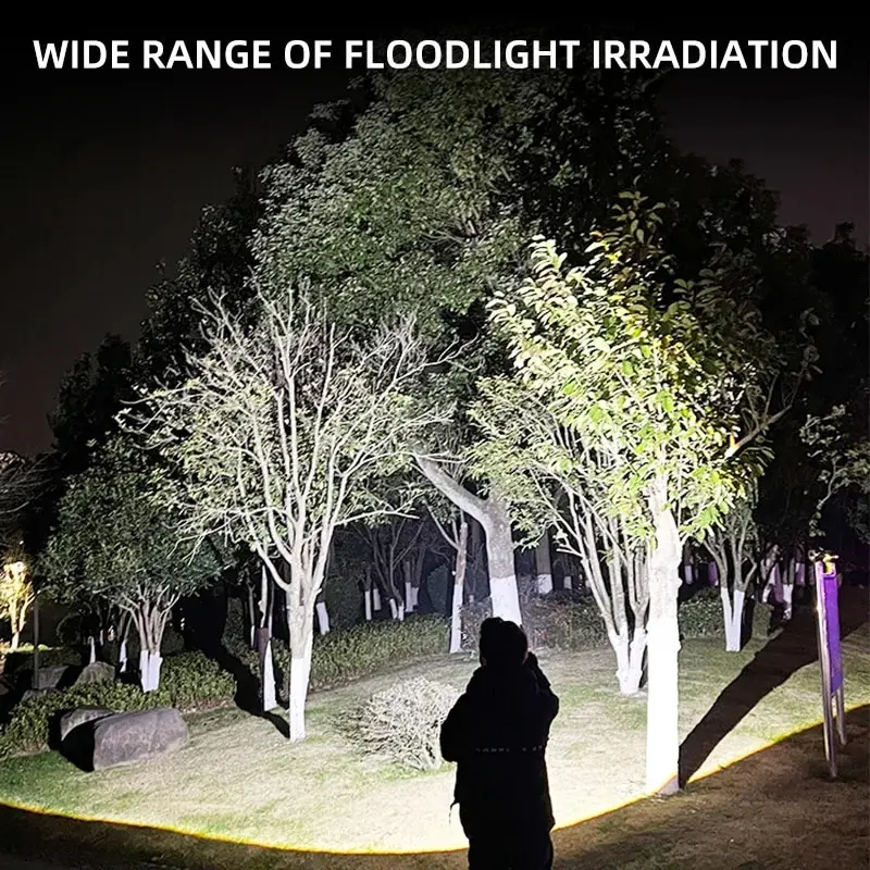 Multifunctional Flashlight Battery USB Rechargeable Light Telescopic Zoom Torch Lamp For Outdoor Camping Fishing Hiking Lantern