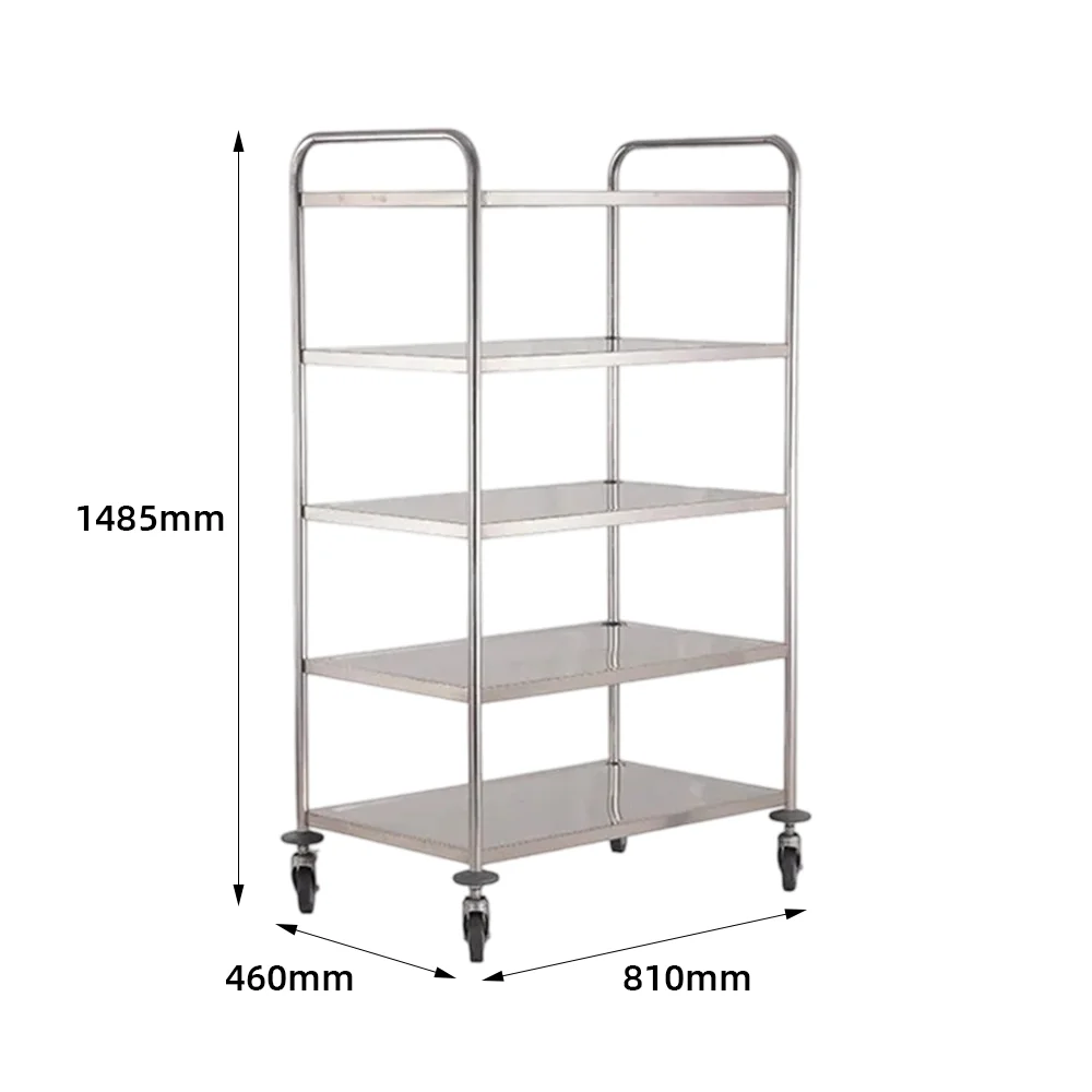 Manufacturer 5-tier Service Cart Commercial Stainless Steel Hotel Food Kitchen Service Trolley For Catering Dinner Furniture