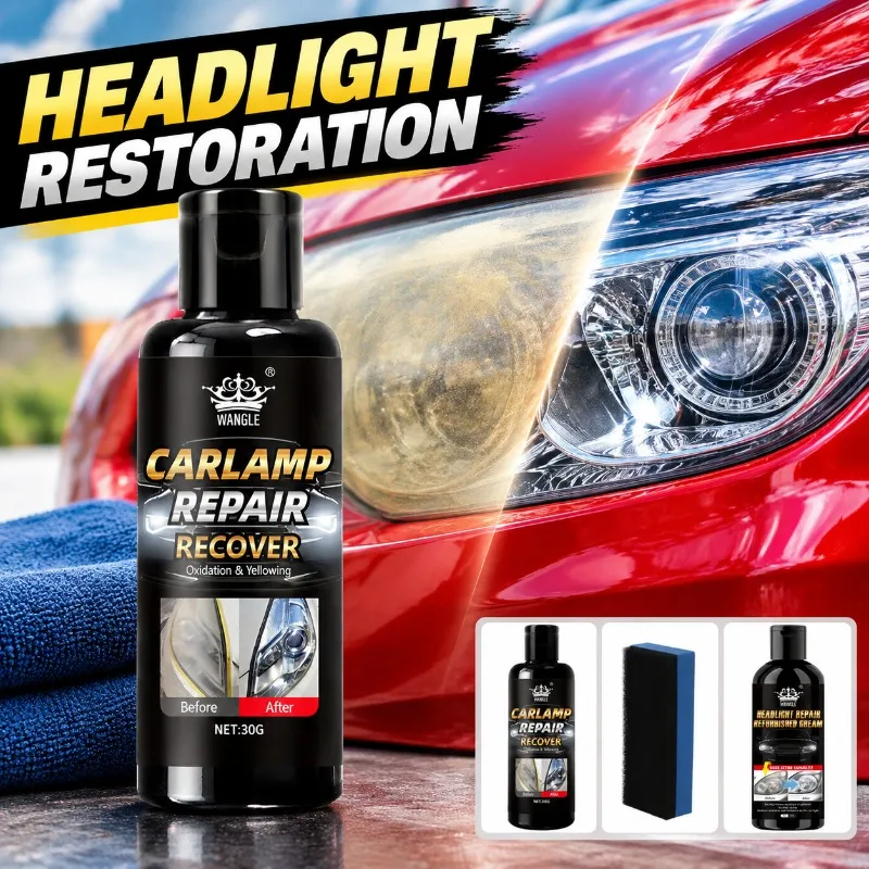 Car Headlight Restoration Milk Liquid, No Polishing Lens Yellowing Remover Agent, Aging Oxidation Renovation Cleaner for Auto