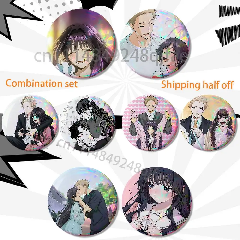Kaoruko Waguri – fleurs parfumées qui fleurissent avec dignité, ensemble de 2 badges pour sac à dos, veste, broches rondes, épingles à bouton en acrylique
