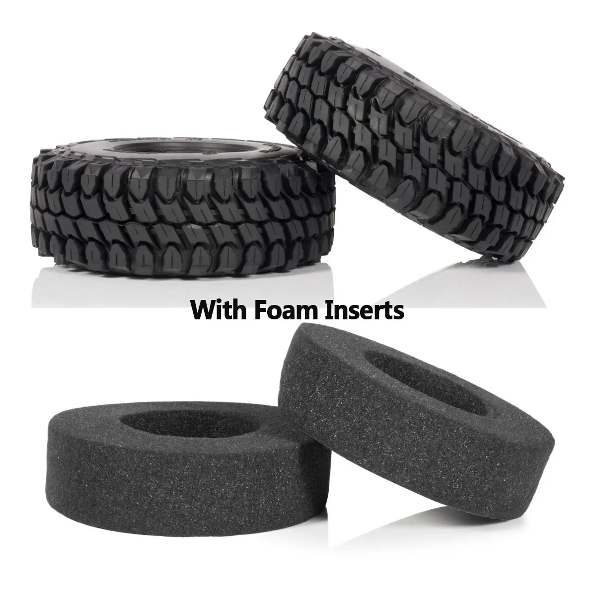 4Pcs 110*40mm Rubber Tyre 1.9\'\' Rock Terrain Tires for 1/10 RC Car Crawler Axial SCX10 90046 TRX4 Element Enduro D90 TF2 MST CFX