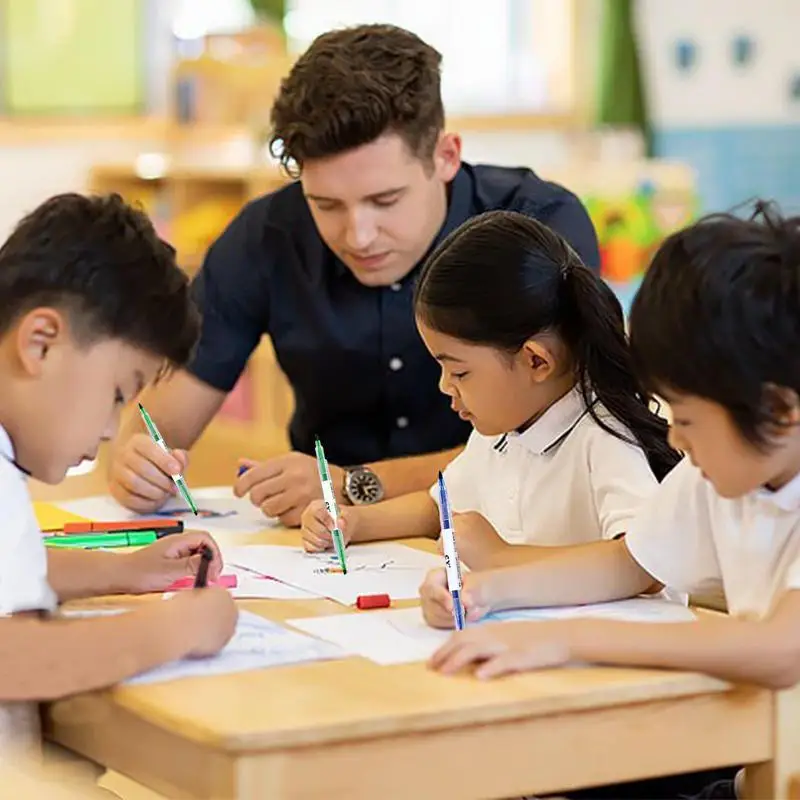 Colored Highlighter Pens 6-Pcs Keynote Pens Double Ended Highlighter Soft Tips Everyday Markers Colored Highlighter For Writing