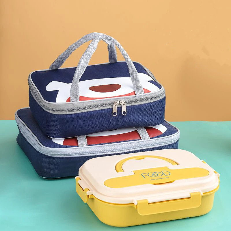 Aluminum Foil Thermal Lunch Box Bag Adult Kids Portable Food Storage Container Bento Cooler Tote Picnic Travel Insulated Handbag