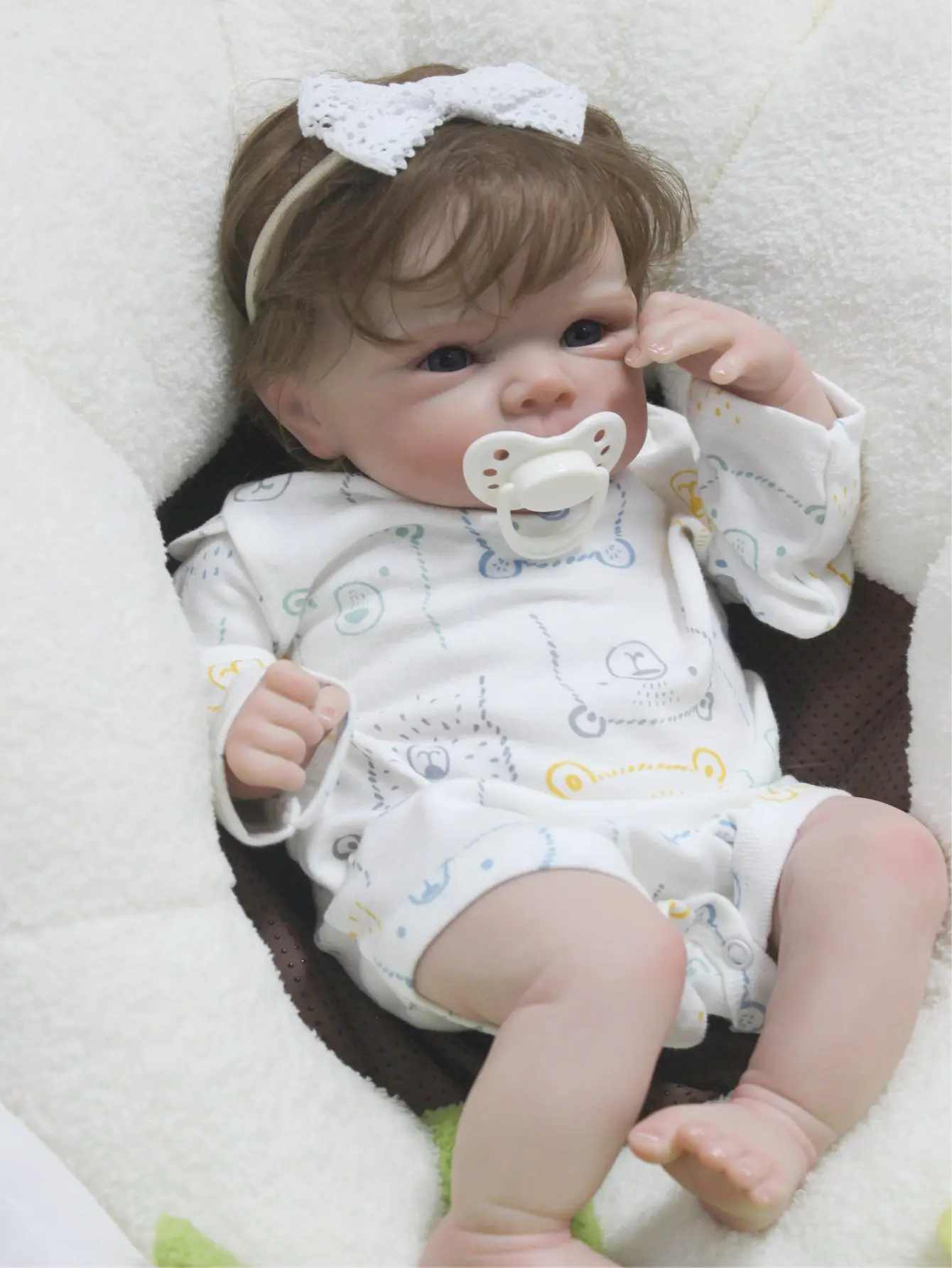 Silicone Reborn Doll com Soft Cloth Case, Boneca Realista, True Vienna, Presentes para Crianças, Live, Unisex, 50 cm