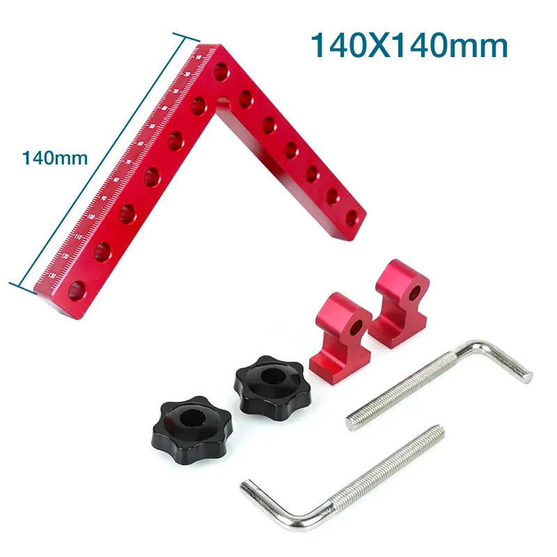 Woodworking Straight Angle Ruler 14x14cm 90 Degree Positioning Block Woodworking Straight Angle Clamp Tools Aluminum Alloy