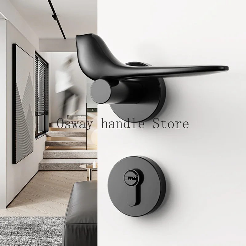 Imagem -02 - Golden Bird-magnética Sucção Porta Fechadura Minimalista Maçaneta Quarto Mute Maçaneta da Porta Doméstica Dividir Fechadura da Porta de Madeira Maçaneta do Quarto