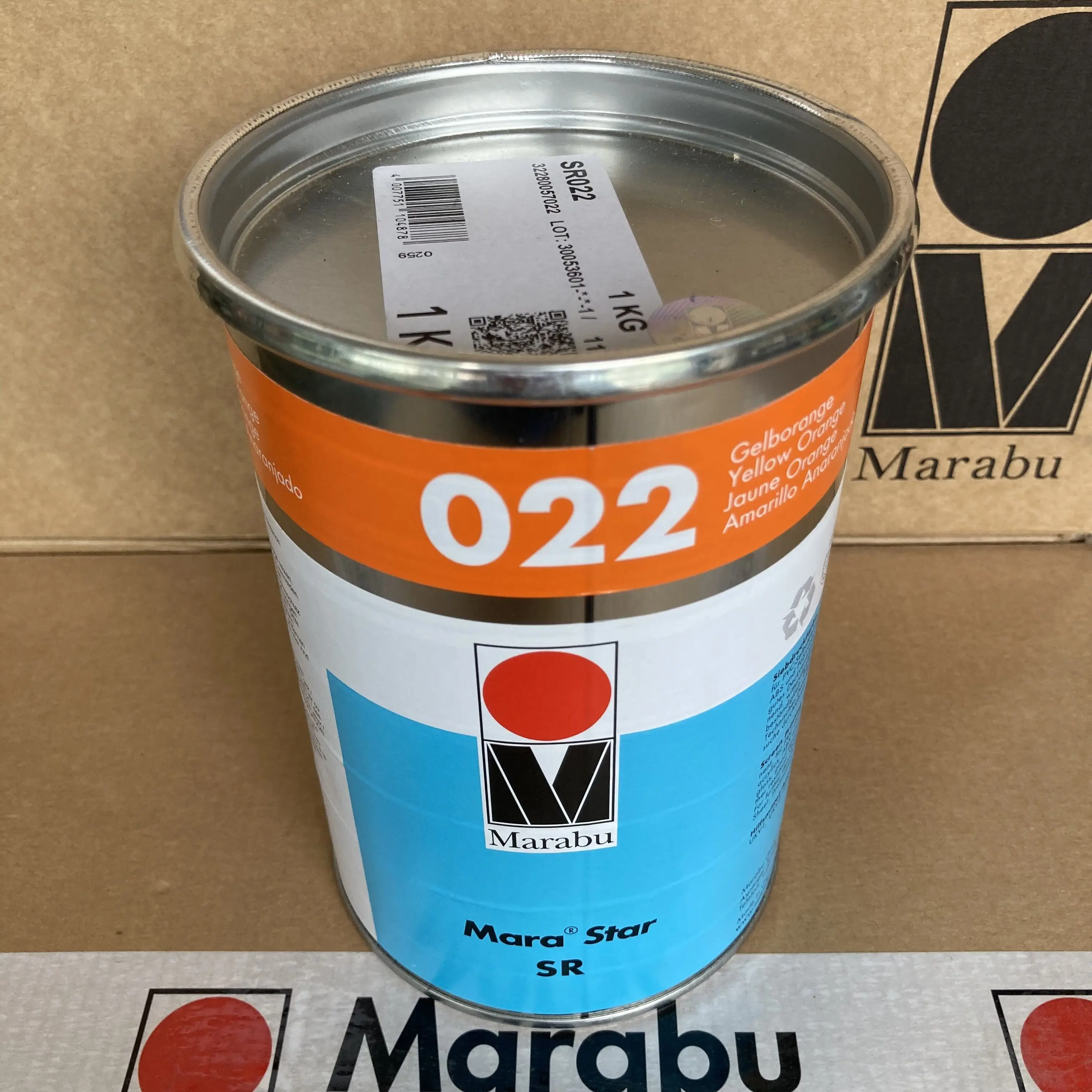 Marabu Original SR022 Orange Ink for Plastic, Alcohol-Resistant – Premium Screen & Pad Printing Ink