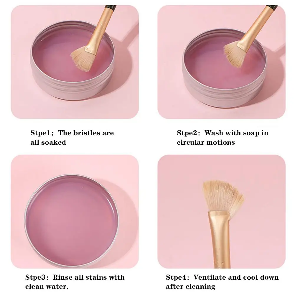 Makeup Brush Cleaner Gentle Effective Cleansing Low Foam Formula Quick Rinse Sponges Puffs Peach Oolong Scent Refreshing view 4